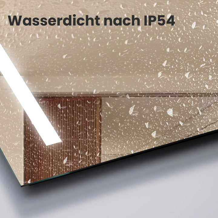 50x70 cm LED Badspiegel mit Beleuchtung Badezimmermit Touch-Schalter, 3 Lichtfarben, Badezimmerspieg