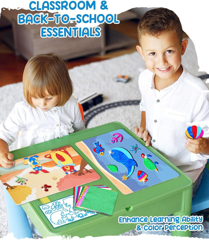 ZMLM Bunte Folie Kinderspielzeug - Ocean World & Animals Spielzeugset - Kunst & Bastelbedarf für 4+