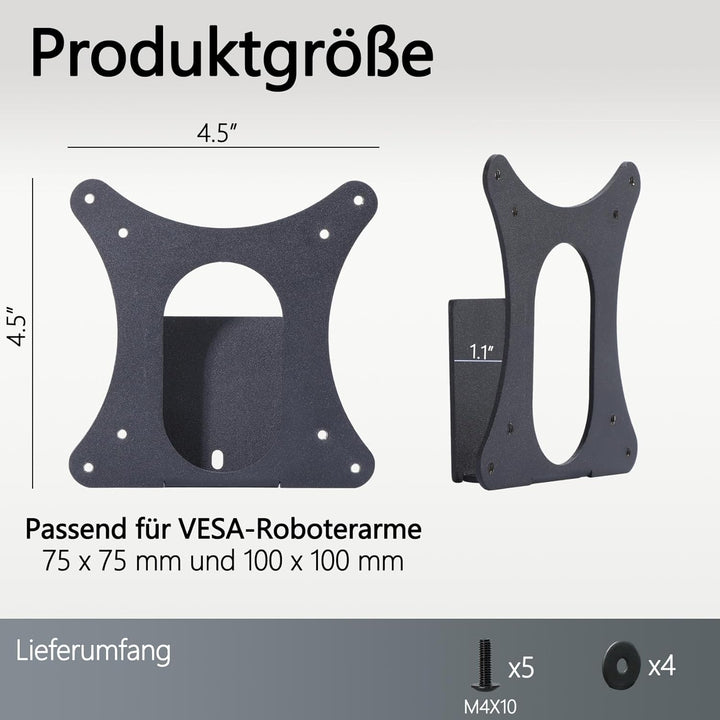 M24h VESA-Adapter kompatibel mit HP Monitoren (passend für M24h, M27h, 527sh, 524sh) – Wandhalterung