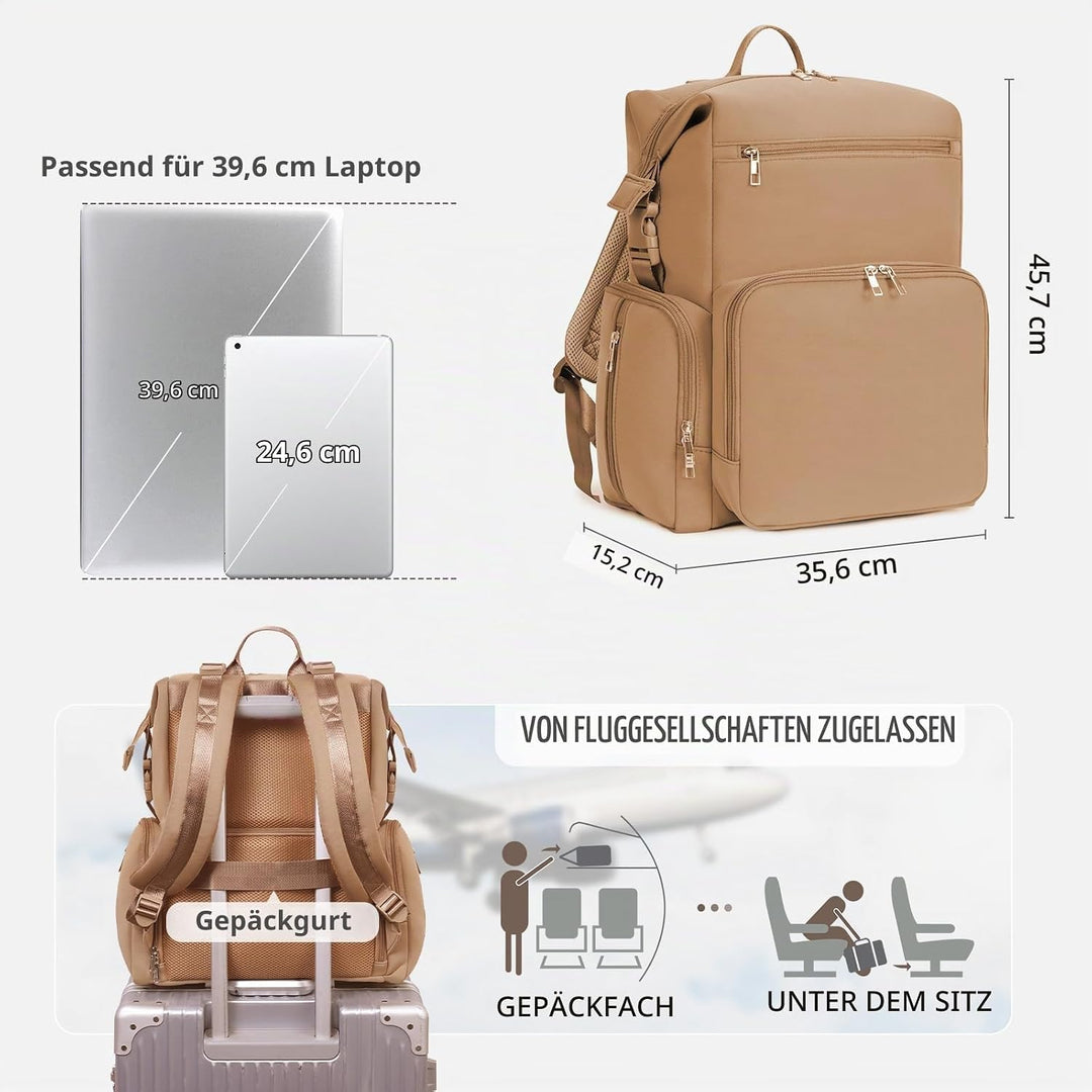 CEI-CEI Baby Wickeltasche/Rucksack mit Isolierter Flaschentasche, Wasserdichtes Neoprengewebe, Wicke
