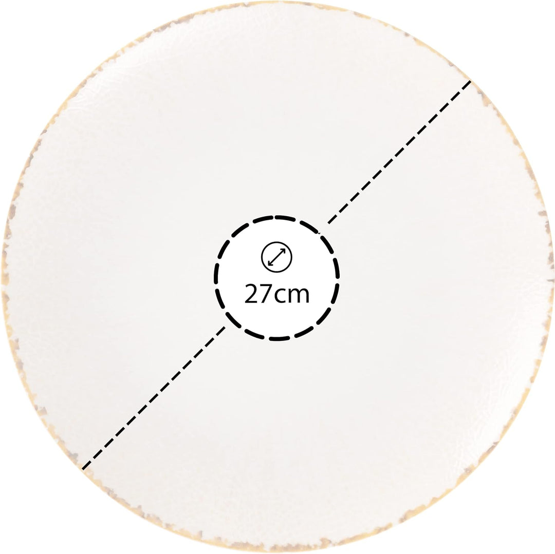 Hazel & Bos Juntos Teller-Set 6x, Porzellan, mit muster, 27cm, Artesanal, Grosse Runde Hauptspeisent