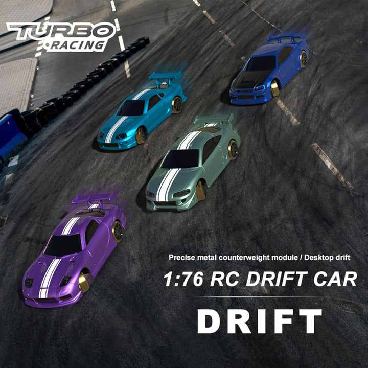 FLYCOLOR Turbo Racing C61 1:76 Skala Drift RC Auto mit Gyro Mini Full Proportional RTR 2.4GHZ Fernbe
