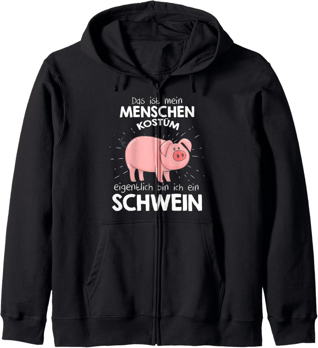 Mein Menschen Kostüm Bin ich ein Schwein, Halloween Outfit Kapuzenjacke
