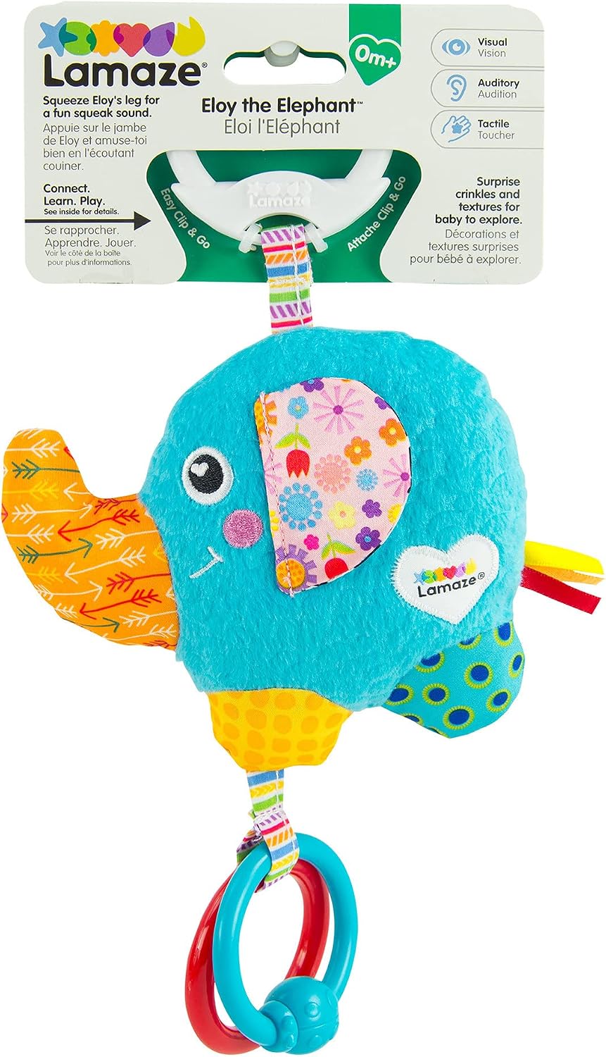 Lamaze L27526 Baby Spielzeug Eloy, der Elefant Mini Clip &amp; Go, das hochwertige Kleinkindspielzeug. D