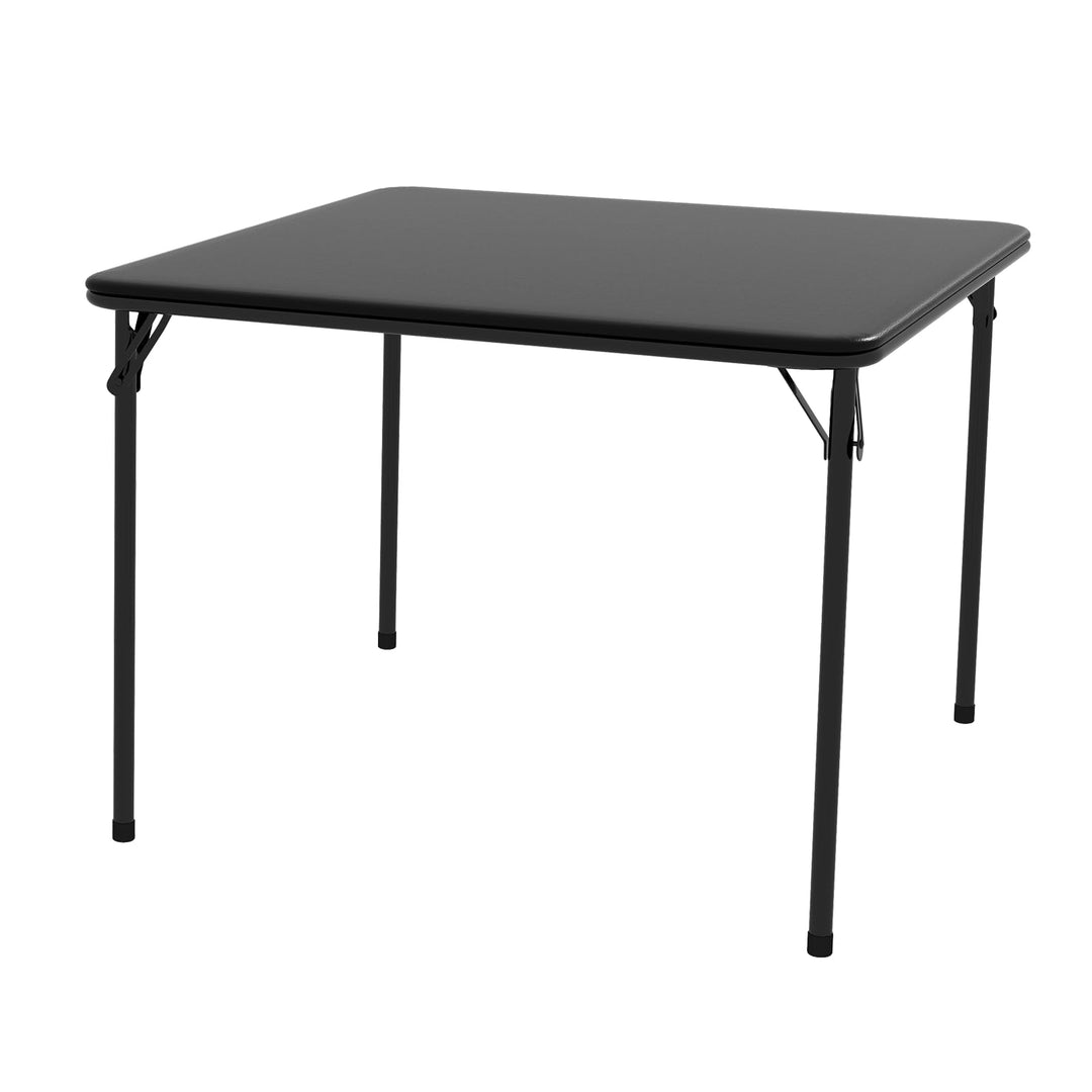 Klapptisch Quadratisch 85.5 x 85.5 cm – Tragbarer Spieltisch & Kartentisch mit PU-Leder Oberfläche,