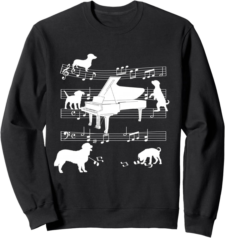 Flügel Klavier Spieler Hund für Pianist Hunde und Klavier Sweatshirt