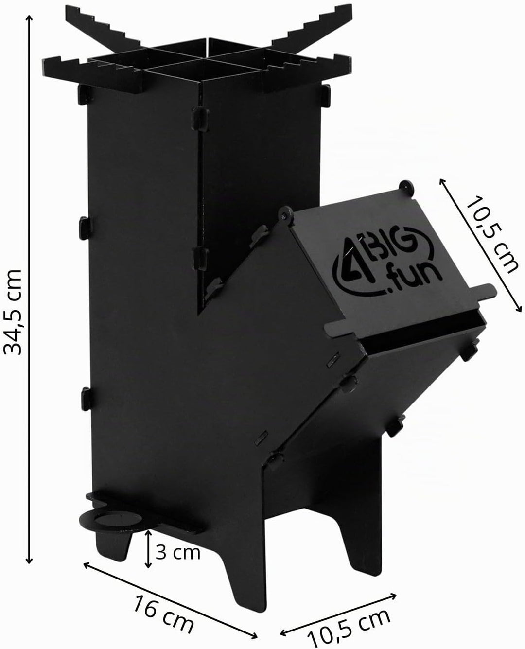 Campingofen Raketenofen Feuerstelle Rocket Stove für Dutch Oven Garten Terrasse Feuer-Ofen Multifunk