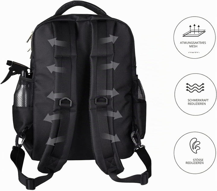 Barber Clippers Rucksack Tasche für Friseur, Friseurtasche Haarwerkzeuge Organizer Schwarz Barber Ba