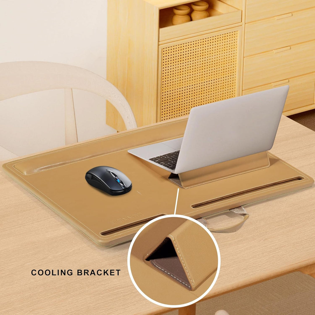 CENNBIE Extragrosser Laptoptisch aus Leder mit Memory-Schaum-Kissen, 60x40 cm, verstellbar für Lapto