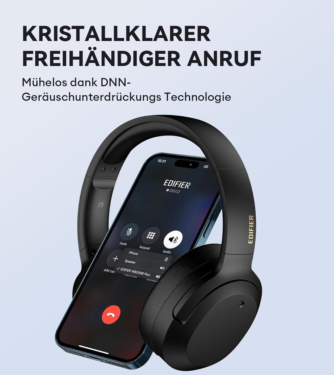 Edifier W820NB Plus Kopfhörer mit Hybrid Aktiver Geräuschunterdrückung - LDAC Codec - Hi-Res Audio W