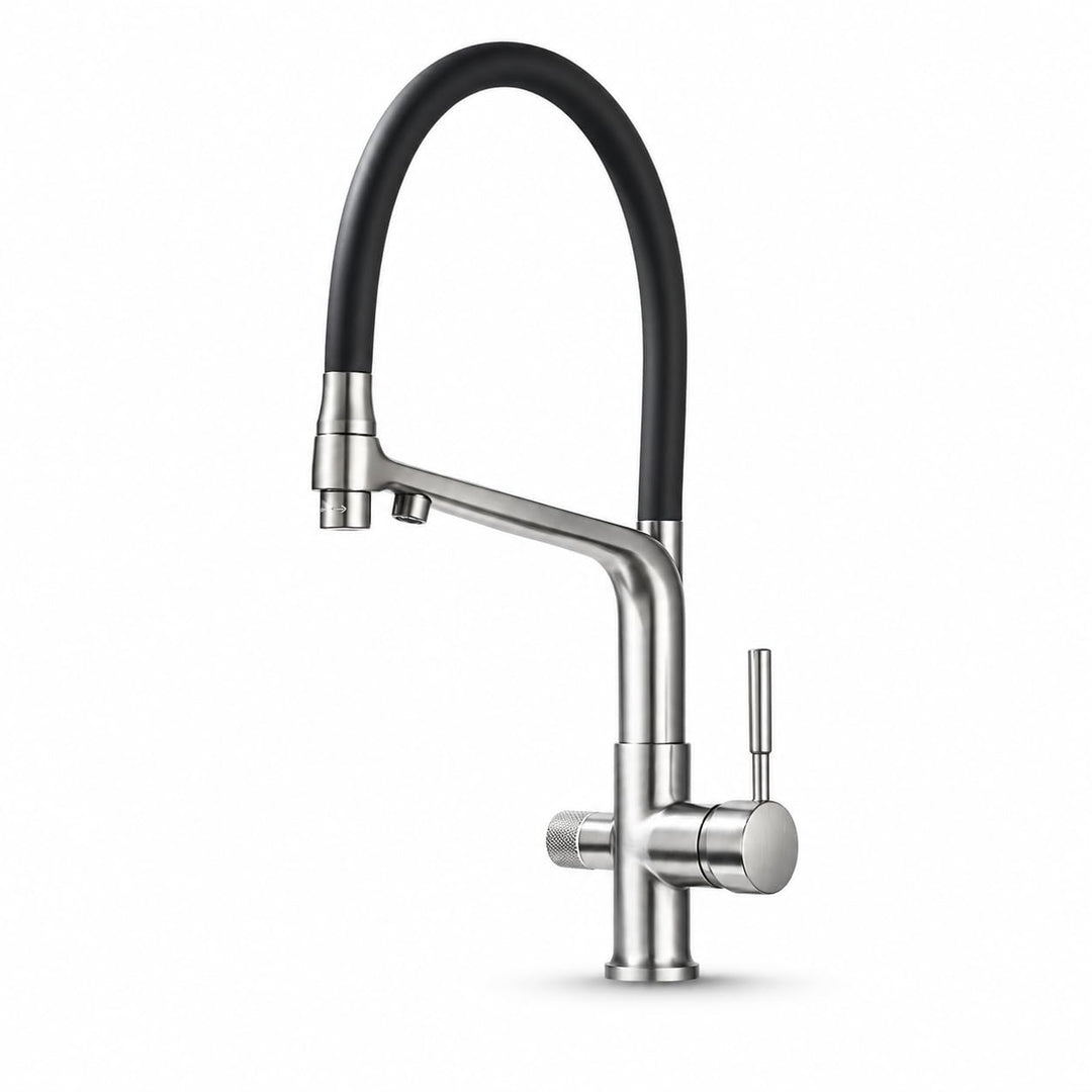3-Wege Küchenarmatur FLEXIBLE mit herausziehbarer Brause, separater Trinkwasserleitung für Wasserfil