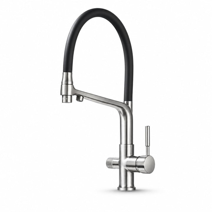 3-Wege Küchenarmatur FLEXIBLE mit herausziehbarer Brause, separater Trinkwasserleitung für Wasserfil