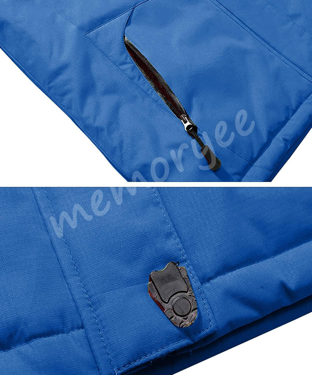 Memoryee Herren Ski Jacke Warmer Gefüttert Winter Fleece Mantel Wasserdichter mit Abnehmbarer Kapuze