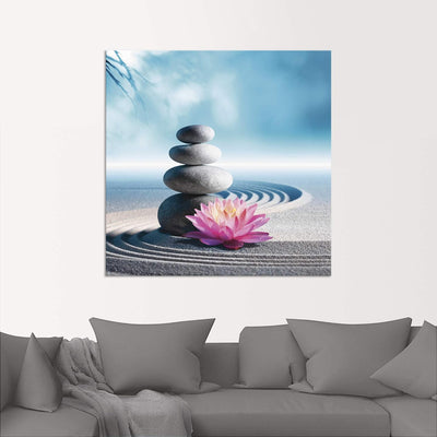 ARTland Wandbild Alu Verbundplatte für Innen & Outdoor Bild 40x40 cm Wellness Zen Stein Fotografie B