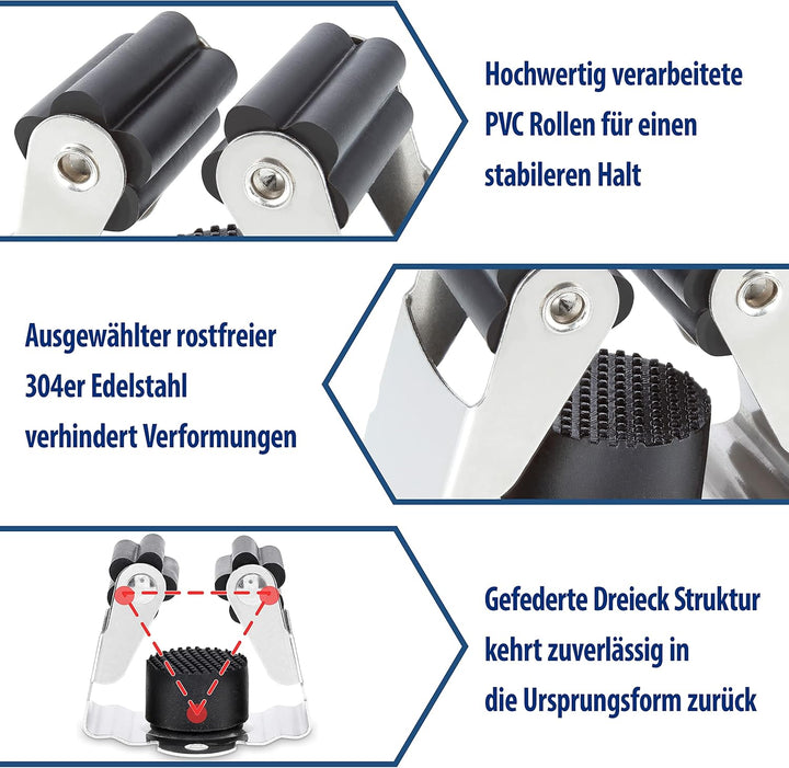 Maila® Gerätehalter (10er Set) - Robuster 304er Edelstahl rostfrei - Besenhalterung Wand mit starker