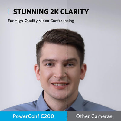 Anker PowerConf C200 2K USB-Webcam, Webcam für Laptops, Mikrofone mit Geräuschunterdrückung und K.I,