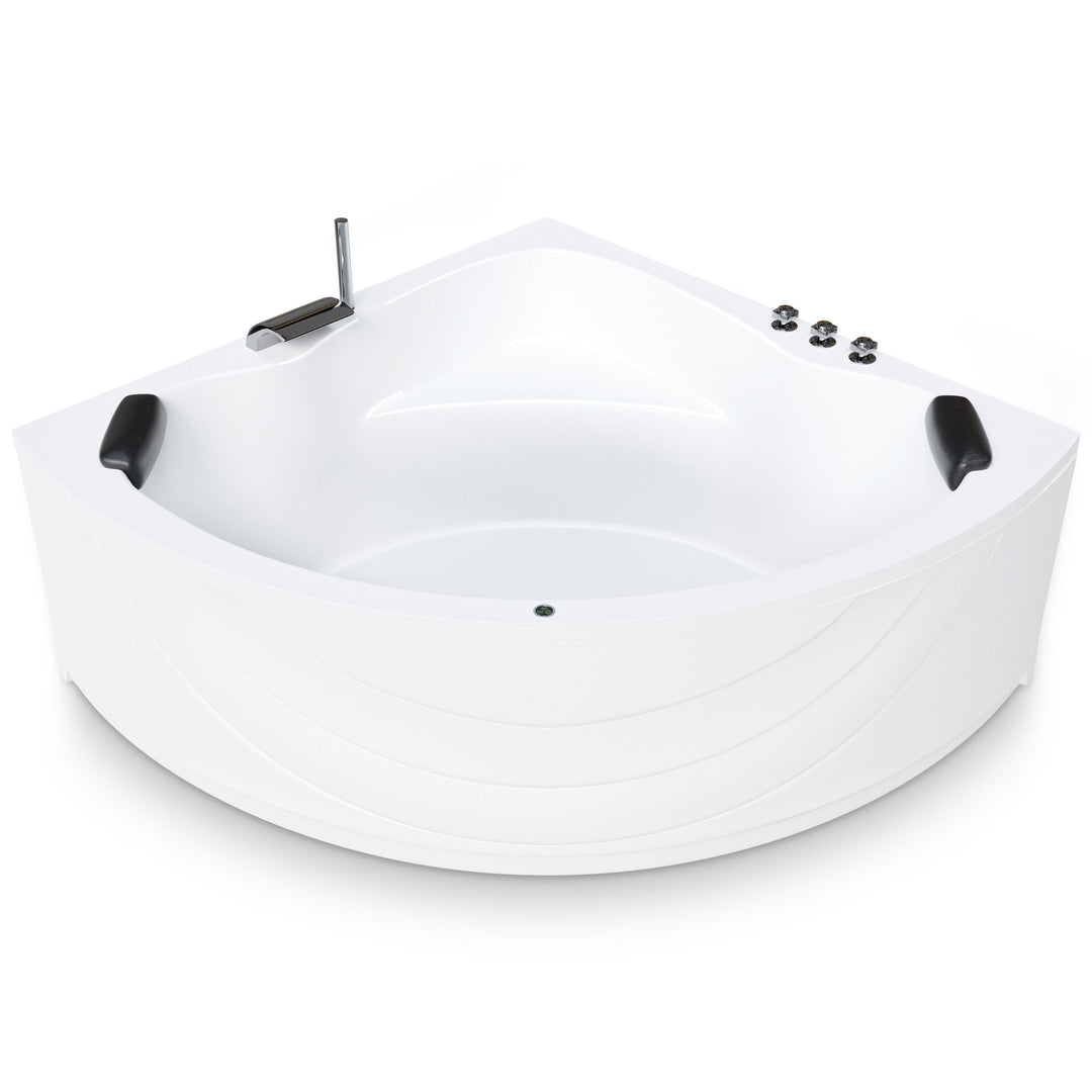 AQUADE Acryl Eckbadewanne 150x150 Komplettset Modell: Koblenz/Kassel mit Wannenfüssen + Schürze + Ab