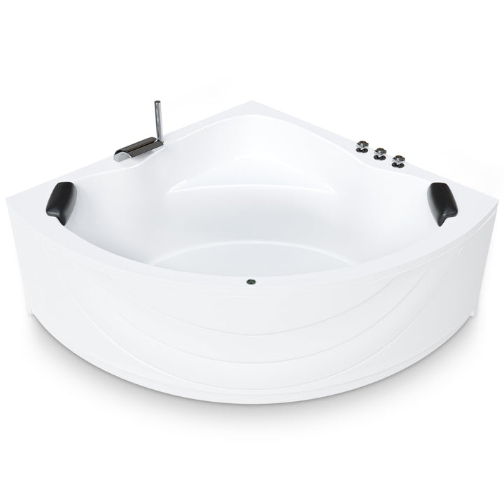 AQUADE Acryl Eckbadewanne 150x150 Komplettset Modell: Koblenz/Kassel mit Wannenfüssen + Schürze + Ab