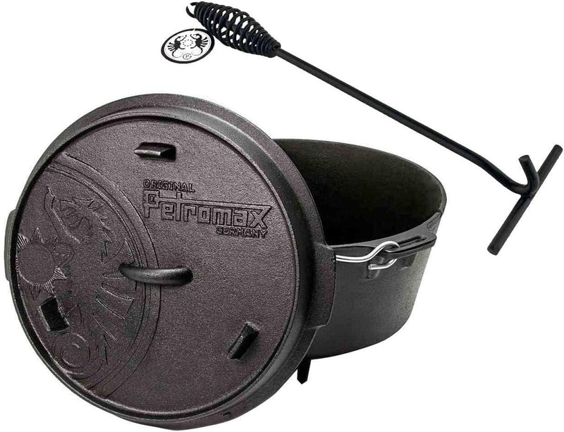 Petromax Feuertopf ft3 (Dutch Oven) mit Standfüssen Set inkl. Deckelheber