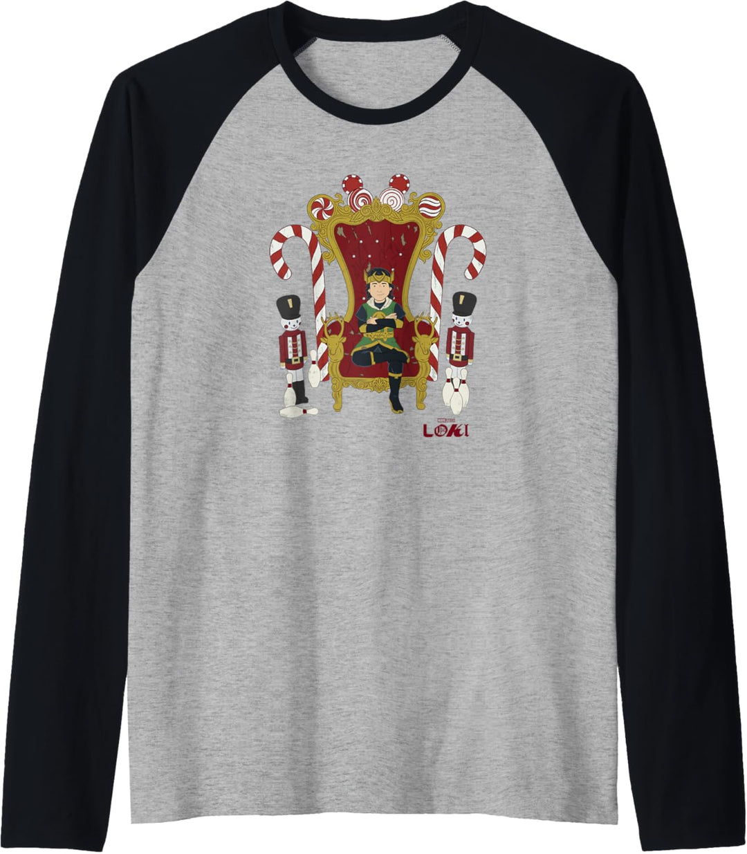 Marvel Loki Kid Loki On The Weihnachten Throne Raglan