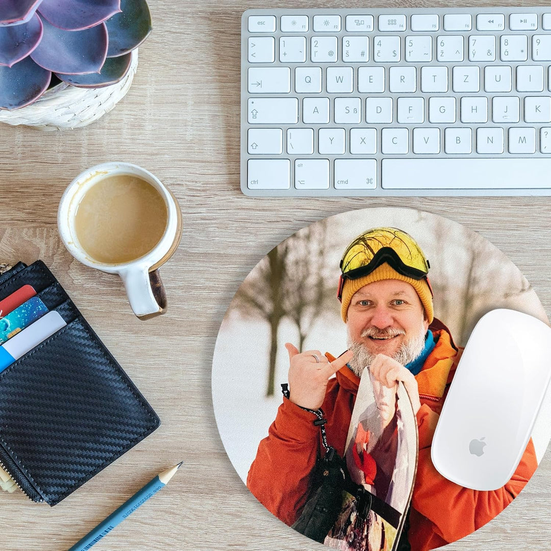 LOOXIS Personalisiertes Mauspad mit Foto & Text Bedruckt, selbst gestalten – rutschfeste Unterseite