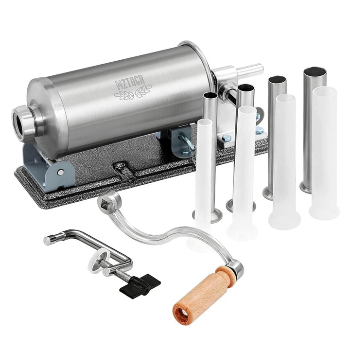 MZTOGR Wurstfüller Wurstfüllmaschine, horizontale Küchen-Edelstahl-Wurstfüllmaschine mit Saugfuss, p