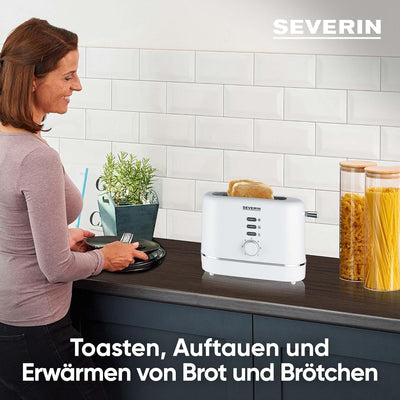 SEVERIN Automatik-Toaster, für 2 Scheiben, Brötchenaufsatz aus Edelstahl, Aufwärm- & Defrosterfunkti