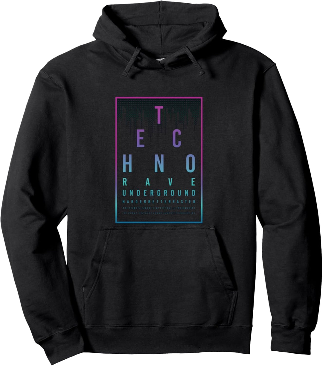 Techno Rave Underground Druffi Party Tekk Techno Musik Pullover Hoodie