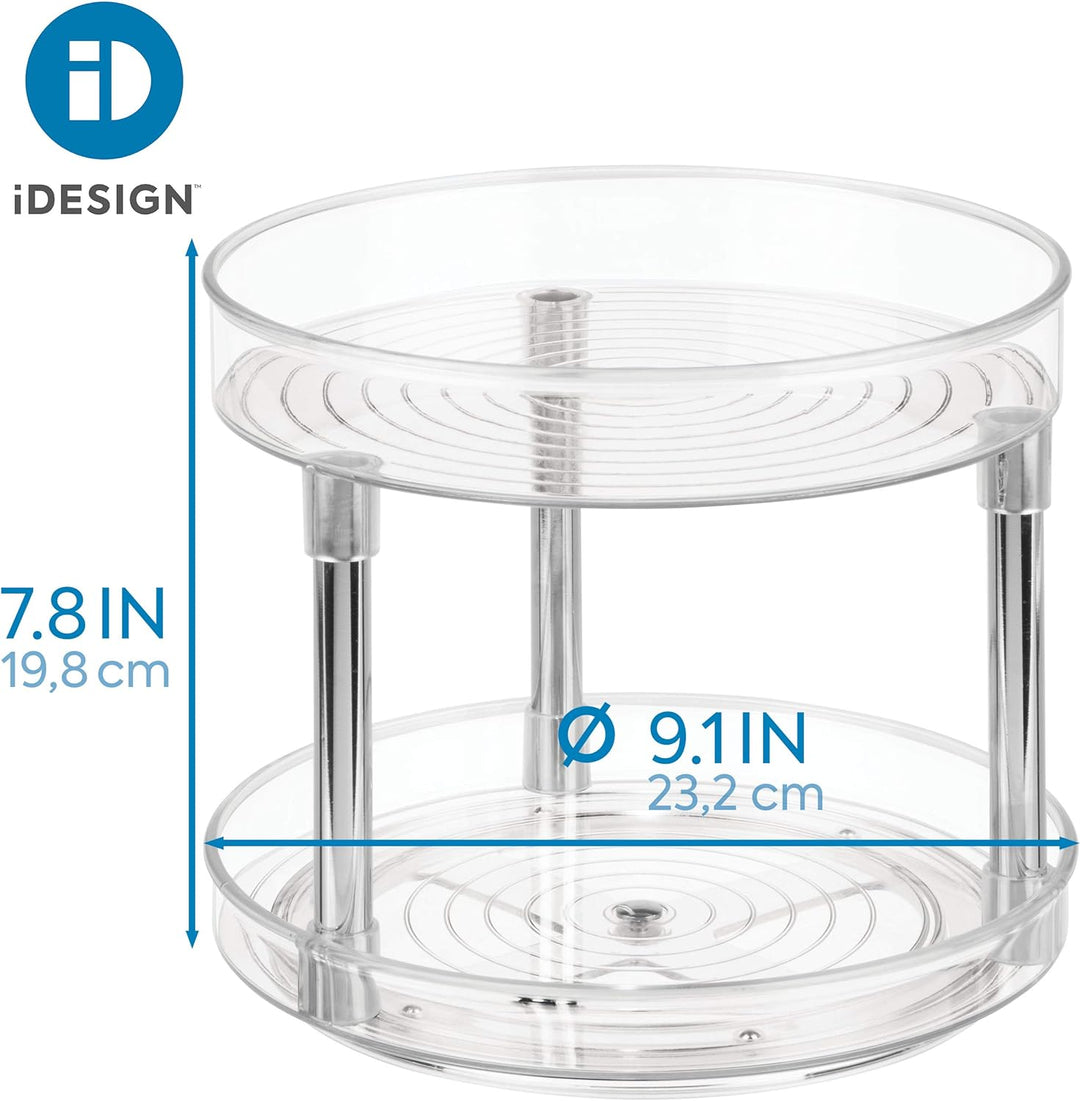 iDesign 56600 Küchen Organizer, grosser Drehteller mit 2 Ebenen aus BPA-freiem Kunststoff 23 cm & 58