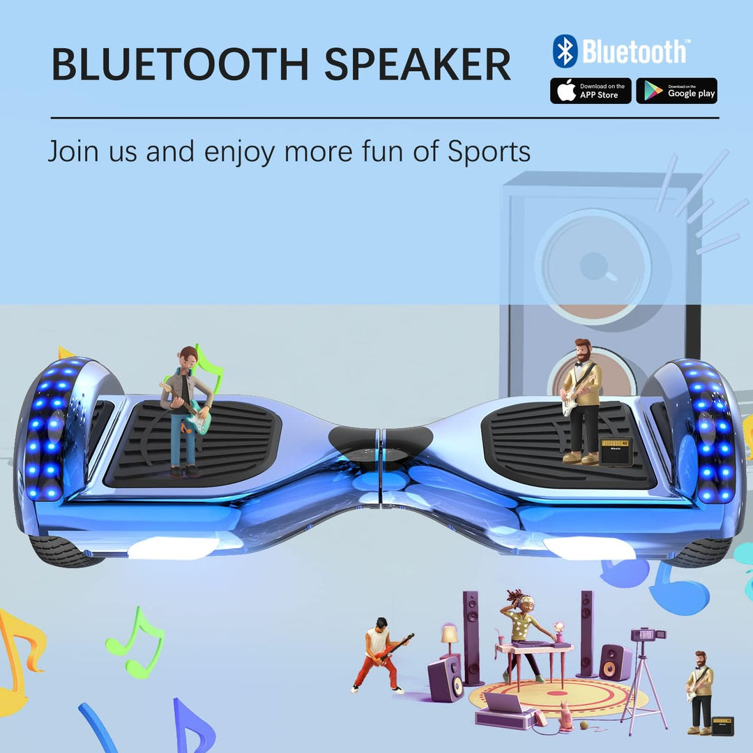 RCB Hoverboards mit Sitz Hoverkart komplett für Kinder, Skateboard mit Set, Hoverboards mit LED Lich