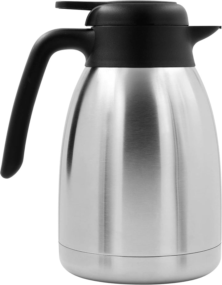 TRINKBASIS Isolierkanne 1,5 L – Thermoskanne aus doppelwandigem Edelstahl für bis zu 10 Tassen Kaffe
