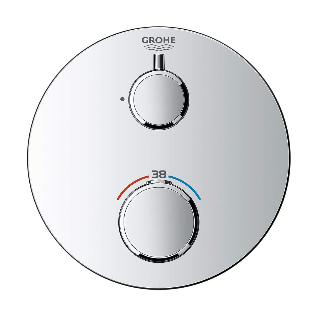 GROHE Grohtherm Concealed - Thermostat (Rosette aus Metall, sicherheitssperre bei 38°, eingebaute Rü