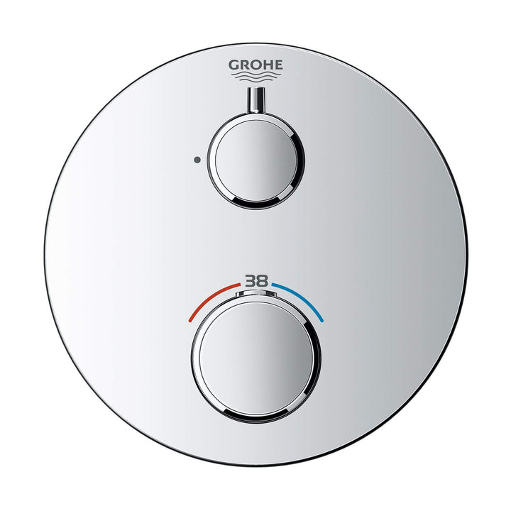 GROHE Grohtherm Concealed - Thermostat (Rosette aus Metall, sicherheitssperre bei 38°, eingebaute Rü