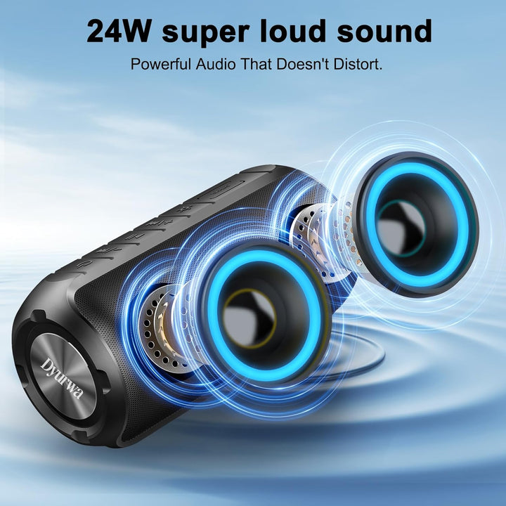 Bluetooth Lautsprecher mit Licht, 52mm Dual Musikbox Bluetooth Box Fantastischer Sound, 12H Outdoor
