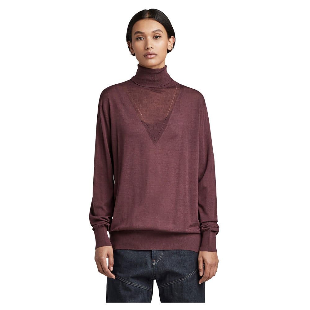 G-Star Damen Core Roll Neck Knitted Sweater XS Violett (Vineyard Wine D21961-d166-d303), XS Violett