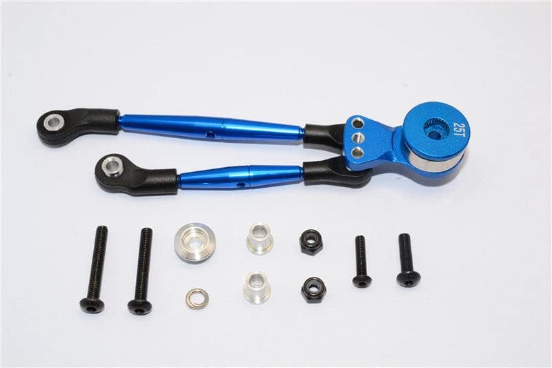 Aluminium Hi-Torque Servo Saver 25T with Aluminium Tie Rod for Tamiya 1/12 RC Lunch Box - Blue