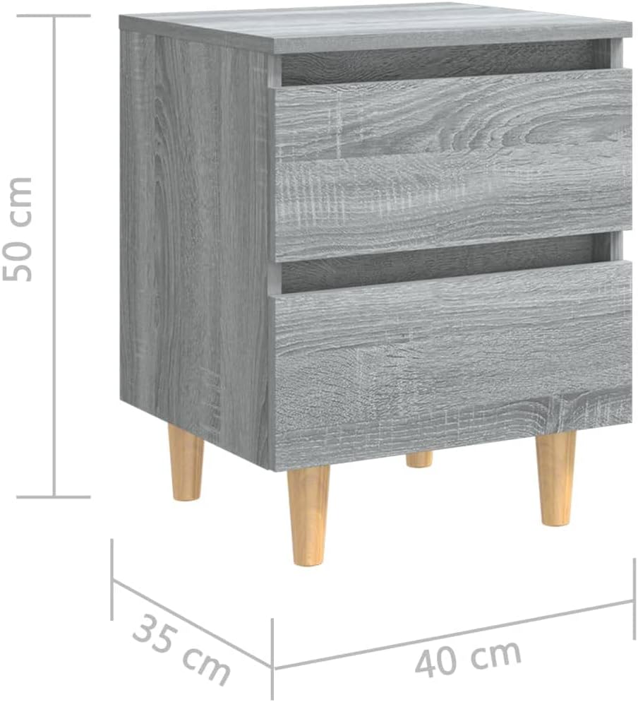 FIRBNUS Bedside Table Nachtkonsole Beistelltisch mit Stauraum Night Stand Nachttisch mit Massivholz-