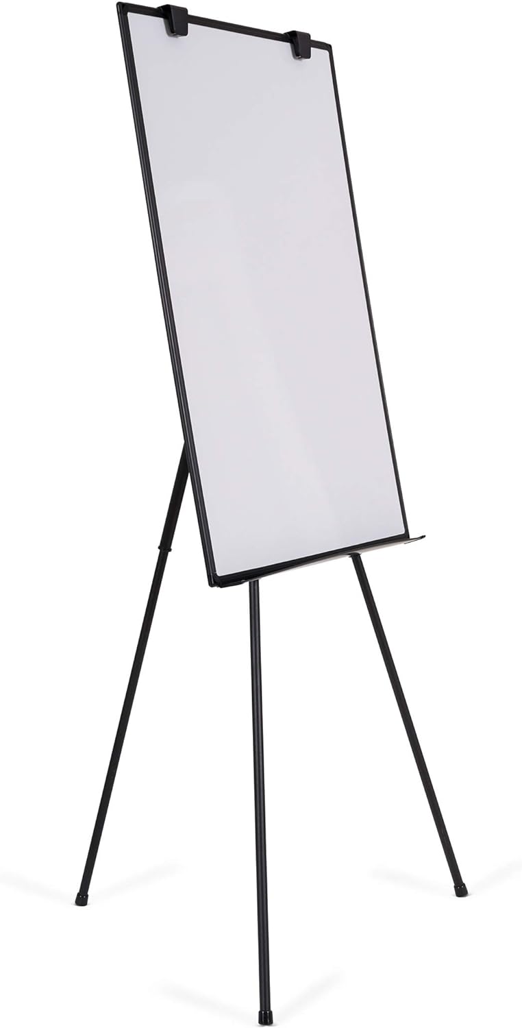 BoardsPlus Dreibein Flipchart, Magnetische Tafel, Mit Aluminiumrahmen, höhenverstellbar, Schwarz, Ge