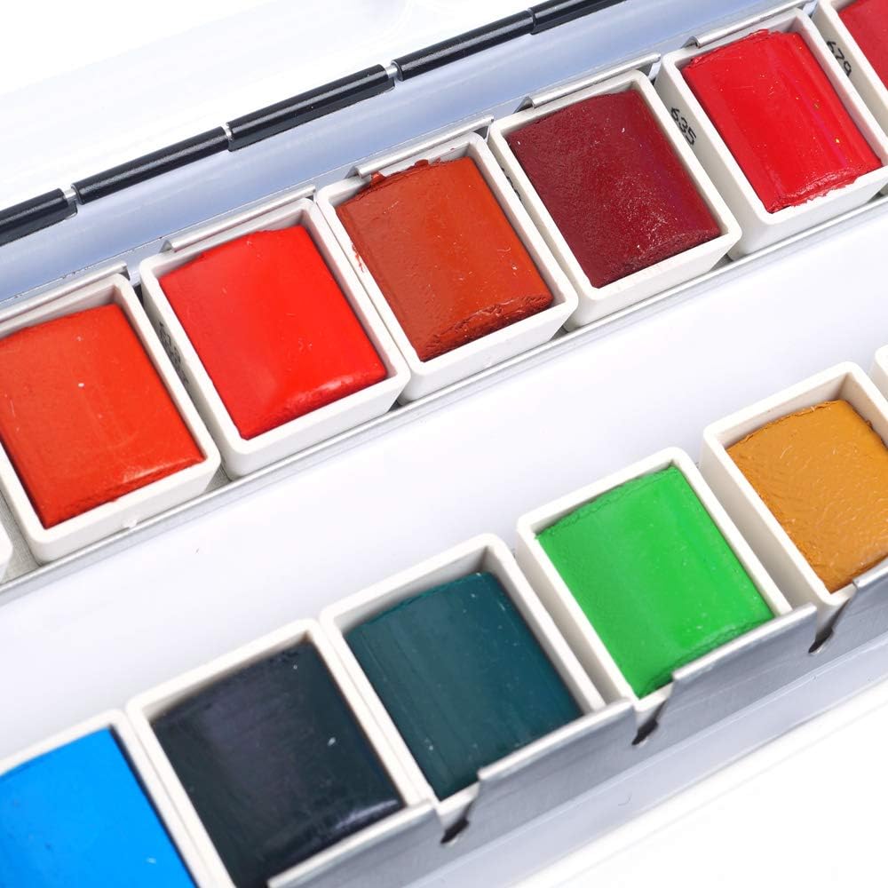 Sennelier - Aquarellfarbe - Set mit 24 halben Naepfchen 1 Stück (1er Pack) beige, 1 Stück (1er Pack)