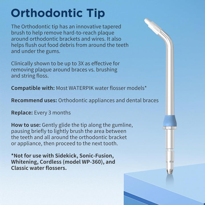 Ersatzköpfe für Waterpik Water Flosser (6 kieferorthopädische Spitzen)