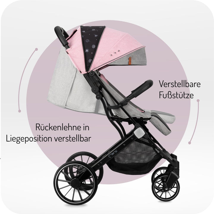 MoMi ESTELLE DAKAR Kinderwagen ab 6. Monat (bis 22 kg), klappbarer Buggy mit 5-Punkt-Sicherheitsgurt