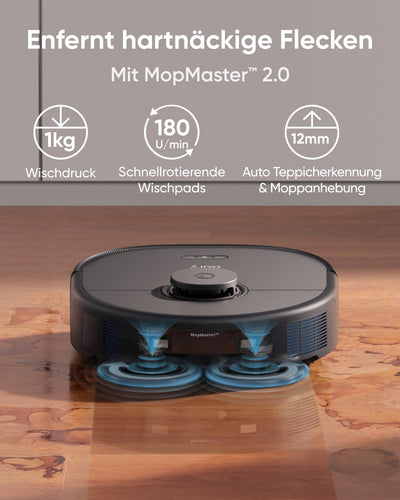 eufy X10 Pro Omni Saugroboter mit Wischfunktion & Absaugstation, All-in-One-Station, 8.000Pa, Auto-A