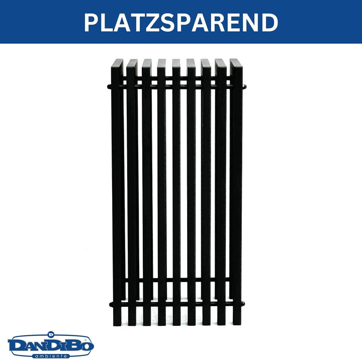 DanDiBo Lamellenhocker Hocker Metall Schwarz Eckig Base 65 cm Massiv Modern Beistelltisch Lamellen (