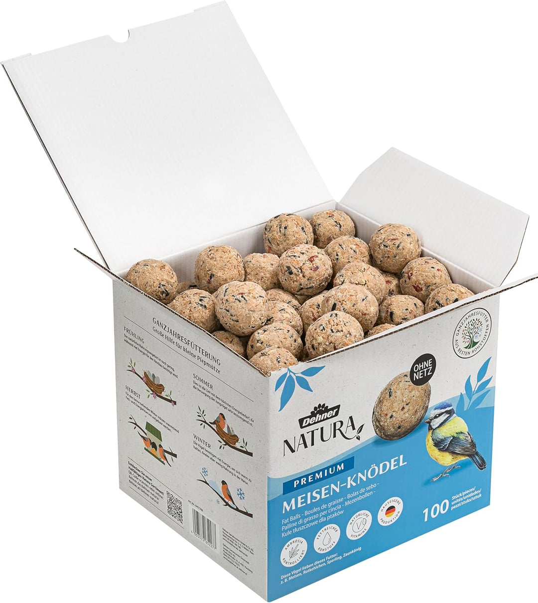 Dehner Natura Premium Meisenknödel ohne Netz, ganzjähriges Wildvogelfutter proteinreich/energiereich