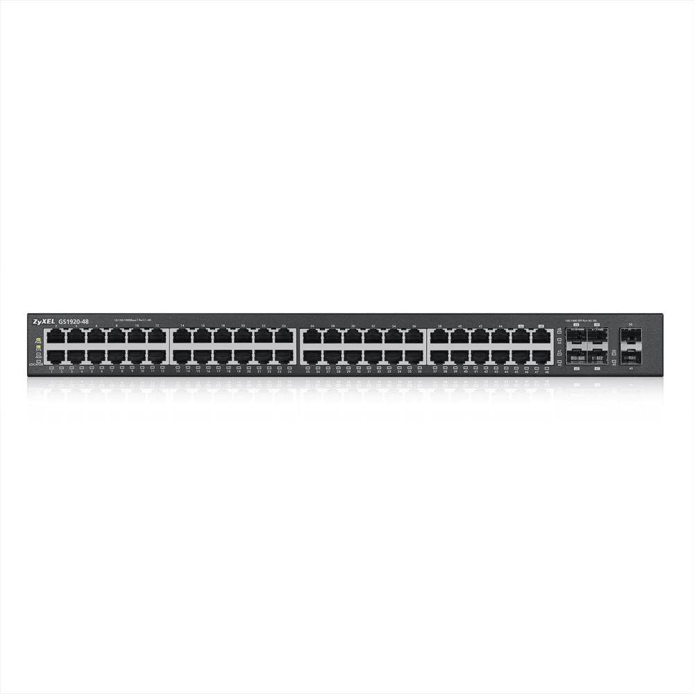 Zyxel 48-port Gigabit Ethernet Smart-Managed Switch, 4 Gigabit-Combo-Ports sowie 2 SFP-Ports [GS1920