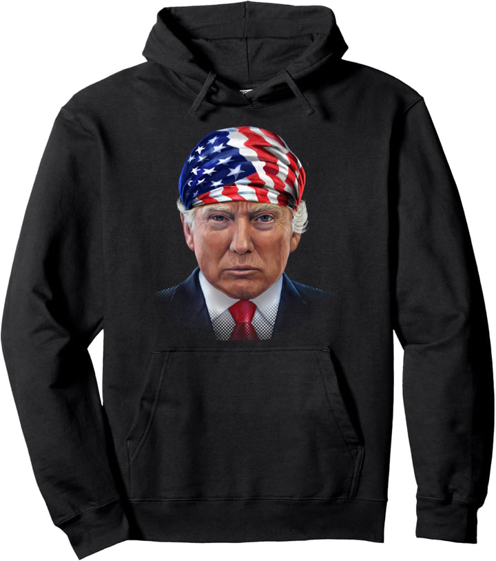 Präsident Donald Trump in der Flagge der USA Kopfwickel Pullover Hoodie