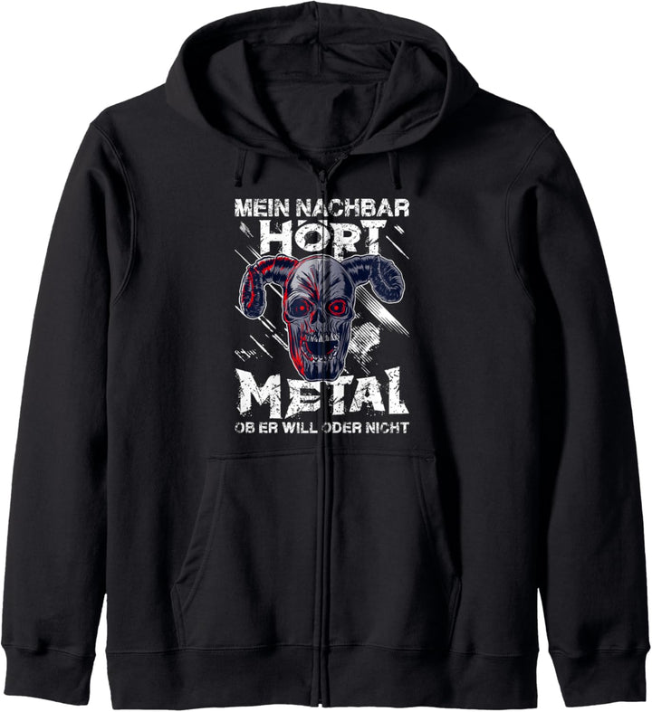 Heavy Metal Mein Nachbar Hört Metal Hard Rock Biker Kapuzenjacke