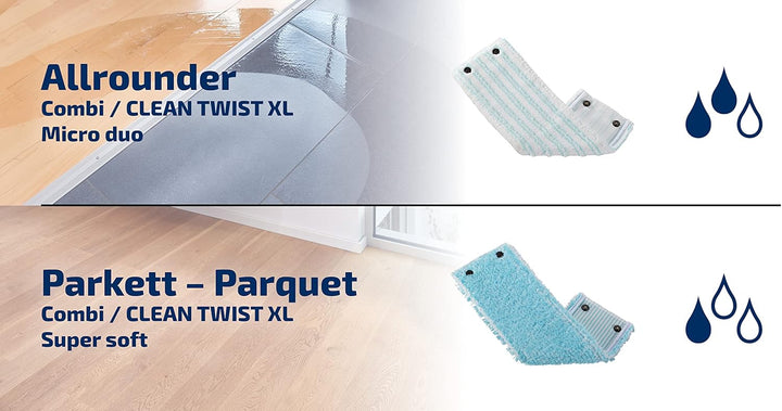 Leifheit Original 4er Set Wischbezug CLEAN Twist XL, super Soft 42 cm, mit Spezialfasern, Wischer Er