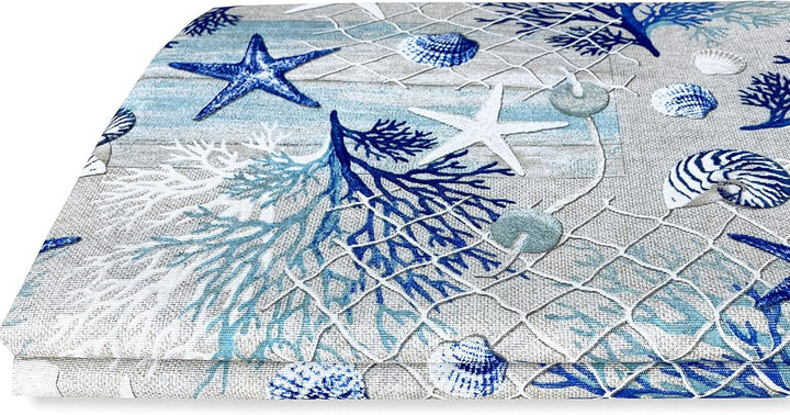 Tex Family Tagesdecke Gran Foulard Sofaüberwurf Stoff Loneta Meer Korallen blau - Einzelbett, Einzel