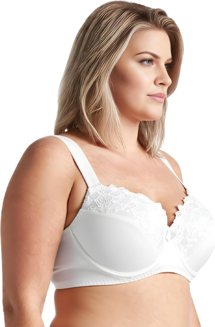 Curve Muse Übergrösse Minimizer Bügel Ungefütterte BHS mit Stickspitze - 3er Pack 75D Weiss,schwarz,